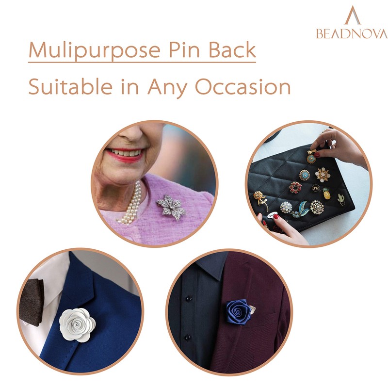 BEADNOVA Rubber Pin Back Butterfly Clutch Backings Pin Cap Replacement