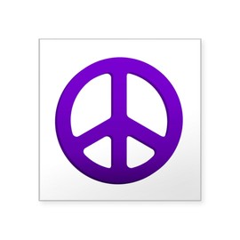 CafePress Purple Fade Peace Sign Sticker Square Bumper Sticker Car Decal
