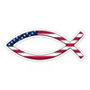 American Flag Christian Fish Vinyl Sticker Auto Car Truck Wall