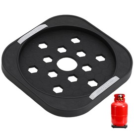 STOBAZA Movable Propane Tank Base with Wheels 12 Inch Round Gas Tank Tray for Kitchen and Restaurant Floor Protection