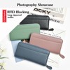 PORRASSO Women's Leather Wallet with RFID Blocking Large Purse Minimalist