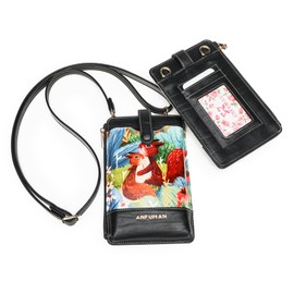 TAOSITUE Leather Small Crossbody Bags for Women Designer Cell Phone Bag Wallet Purses Adjustable Strap, Squirrel House, S, Casual