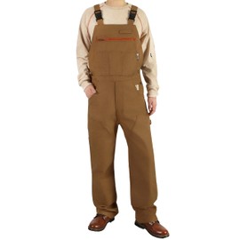 BOCOMAL Men's FR Bib Overall Duck Canvas Fire Resistant/Flame Resistant Workwear Relaxed Fit Unlined