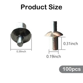 Pcmursal 100 Pcs Hammer Drive Rivets, Aluminum Core Rivets with Round Head, Knock Type Expansion Aluminum Rivets, Aluminum Blind Rivets, Knock Type Expansion Rivets for Home Electronic Equipment