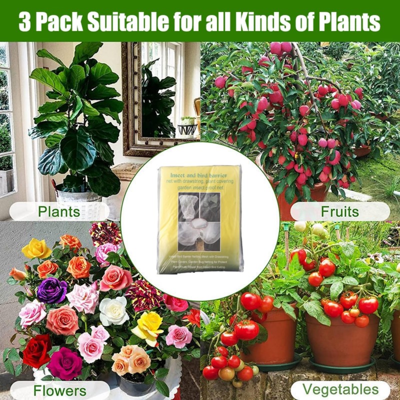 Samlomi Bird Netting for Blueberry Bushes Netting, 3 Pack Plant