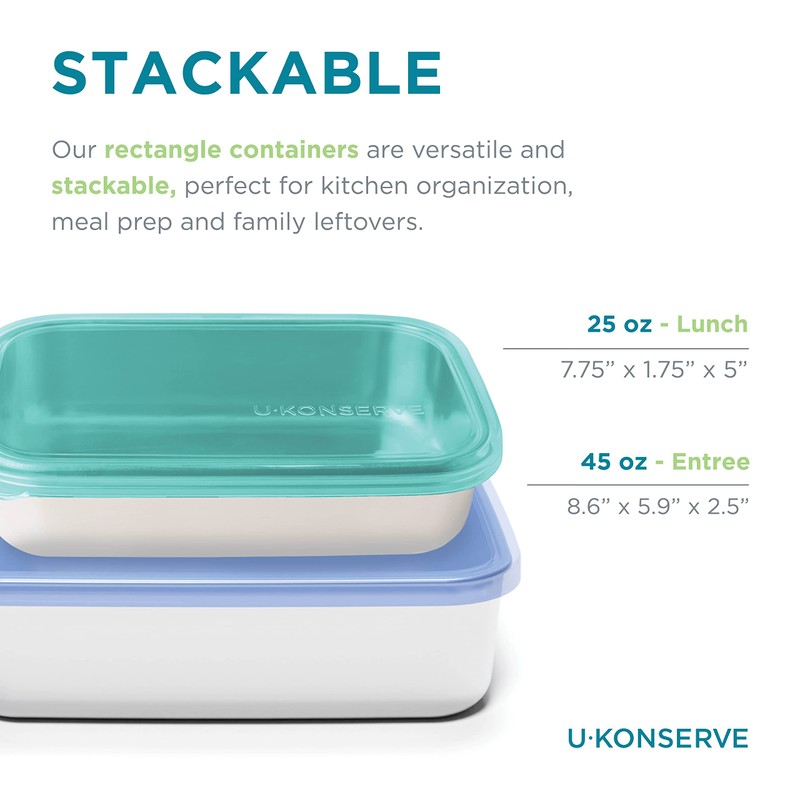 U Konserve Stainless Steel Rectangle Food Storage Bento Box Container,