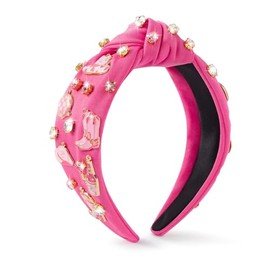 BAHABY Western Headbands for Women Knotted Headband Cowgirl Accessories for Women Cowgirl Party Favors (Hot Pink)