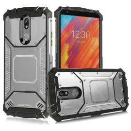 GSA Screw Metal Jacket Case for LG Aristo 4 Plus - Silver/Black