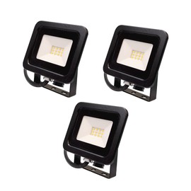 ILLUX Paquete 3 Reflectores LED IP 65 Iluminación Exterior Foco 10 W para Hogar 100-277 V 1000 lm Luz Cálida RL-3610.N30KT3