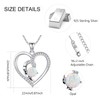TANGPOET Opal Necklace 925 Sterling Silver Love Heart Pendant I