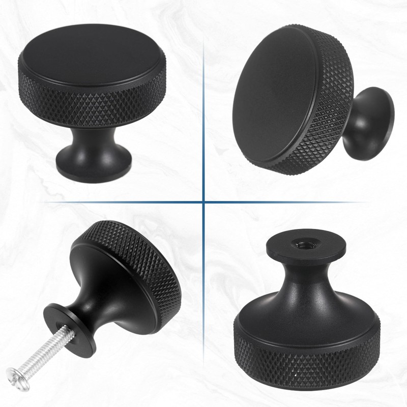 WUISOLQP 10 Pack Black Cabinet Knobs Drawer Cupboard Kitchen Knobs