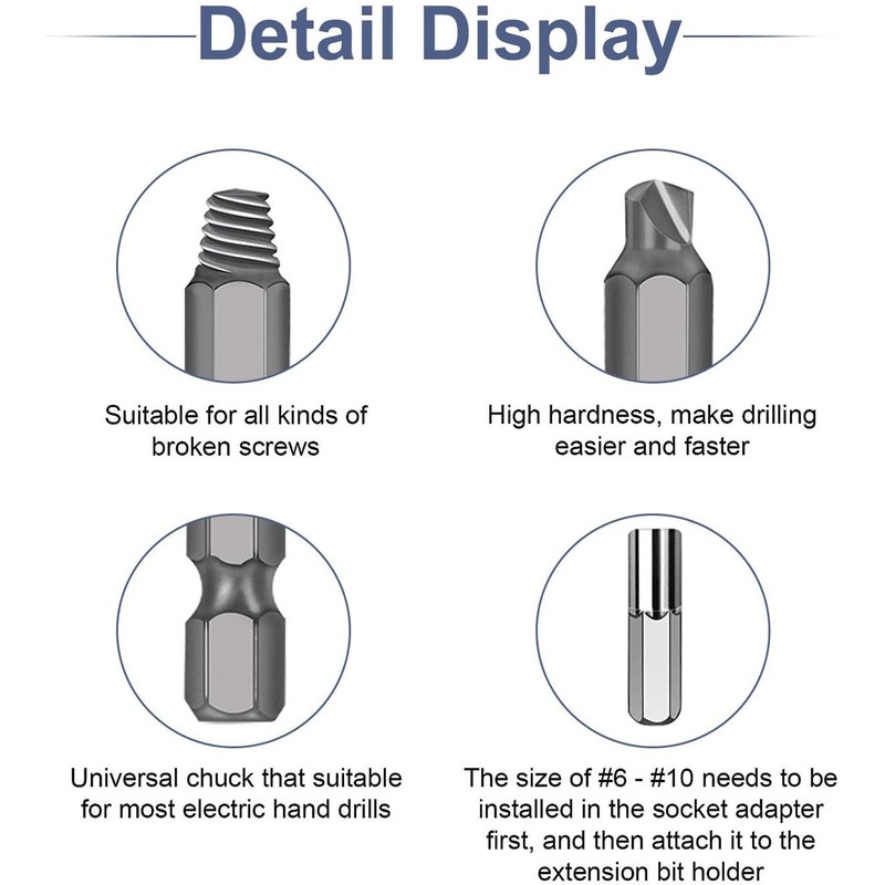 22PCS Damaged Screw Extractor Kit, Stripped Screw Extractor Set, High