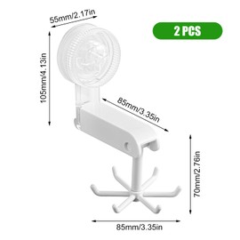 Occupaternm 2 Stück Küchenhaken, Kein Bohren Erforderlich, Schwenkbare Klebehaken, Unterschrankhaken zur Aufbewahrung von Kochlöffeln und Pfannenwendern Mehrzweckhaken (Weiß)