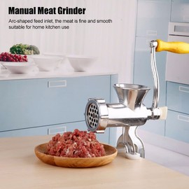 Manual Meat Grinder, Aluminum Alloy Hand Crank Pork Mincer Sausage Stuffer Maker Table Clamp Spice Pepper Grinding Machine Household Home Kitchen Meat Processor