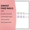 SINHOT Colorful Press onToenails Matte Fake Toe Nails Glue on