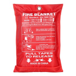 Fire Blanket SENRISE Quick Release Safety Fire Blanket in Case with Loops, 1.2 x 1.2 m, Easy to Install & Quick to Deploy in Emergency, Ideal for Kitchen Home Office