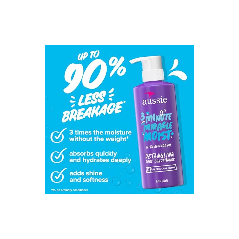 Aussie Miracle Moist Shampoo, and 3 Minute Miracle Deep Conditioner
