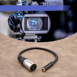 EMSea Mini-Jack 3.5mm 1/8 Inch Microphone TRS Female Socket to 3 Pins XLR Male Plug Audio Adapter Converter Cable Line 0.3M/1Ft Wires Black