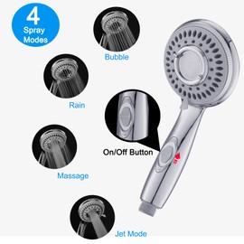 Dog Shower Attachment,Shower Head Sprayer Attachment with ON/OFF Shower Head, Brass 3-Way Diverter for Connecting Shower Arm, Stainless Steel Hose, Dog Brush and Adhesive Holder for Convenient Bathing