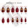 24 rote kurze künstliche Nägel, französischer Stil, goldenes Katzenaugen-Nägel, gepaart