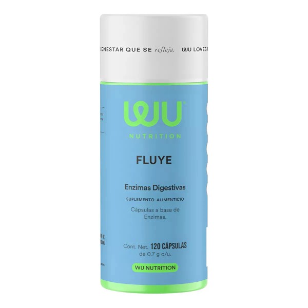 Suplemento Enzimas Digestivas Fluye Wu Nutrition 120 Capsulas Recupera Flora