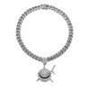 BLINGFACTORY White Gold Plated Lab Diamond Iced Shark Pendant &