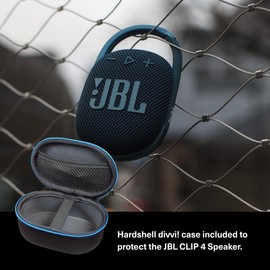 JBL Clip 4 Portable Bluetooth Wireless Speaker Bundle with divvi! Protective Hardshell Case - Gray