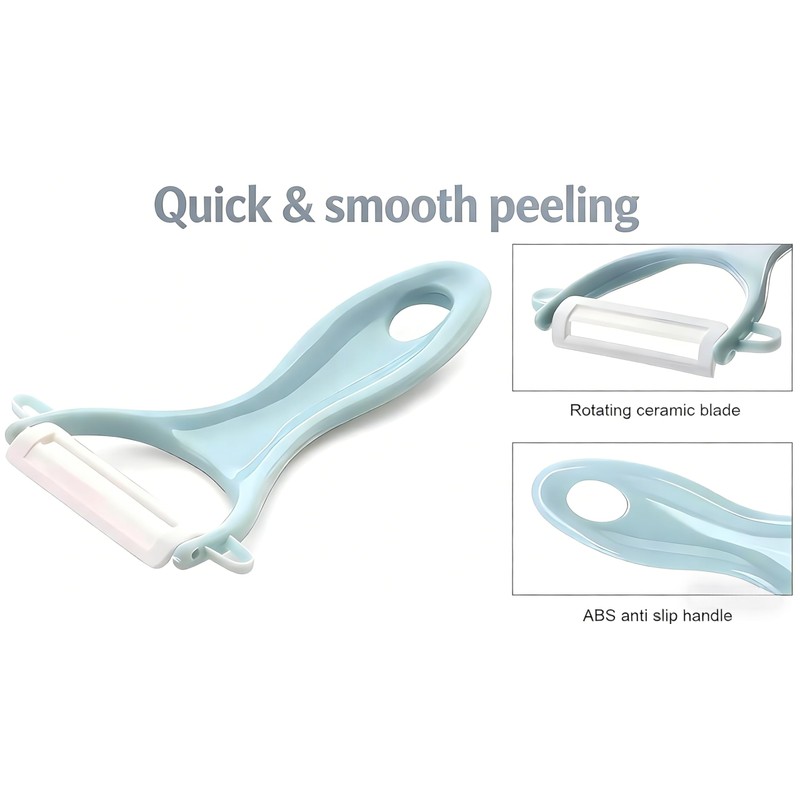 2-Pack Ceramic Y-Peeler Set - Sharp Rust-Proof Vegetable & Fruit
