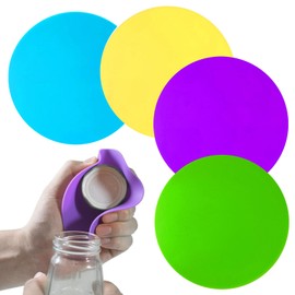 Rubber Jar Opener Pads Set of 4, Round Heat-insulated Non-Slip Gripper Pads for Jars, Kitchen Tool for Easy Opening (Circle)