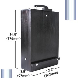 Artkey Tabletop Box Easel, Pine Wood Portable Artist Easel with Storage Case (4 Compartments), Adjustable 0-90° Angle, Carry Handle, for Canvas up to 22.6"