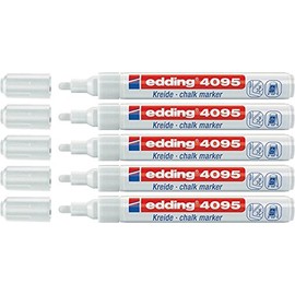 edding 4095 Window Chalk Markers 2-3 mm Set of 5 White