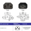 CY Adapter IEC Male C14 to Down Angled 90 Degree
