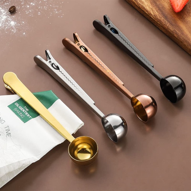 Coffee Spoon Scoop, Measuring Spoon and Pocket Clip, 2-in-1 Tablespoon