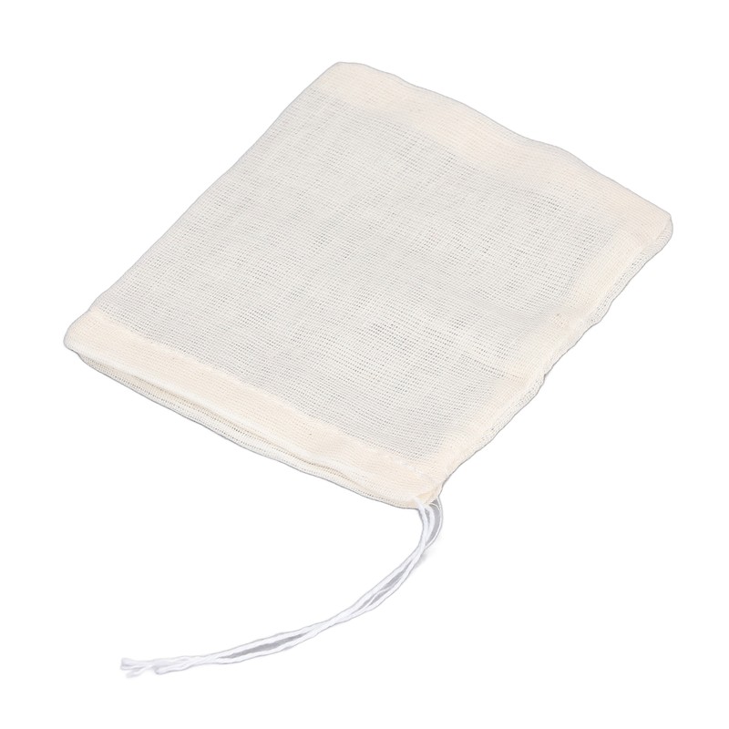 100Pcs Drawstring Cotton Bags 8cmx10cm Reusable Filter Tea Residue Environmentally