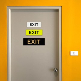 All Quality Basic Exit Wall or Door Sign - Simple & Clear To Ensure Safety | Easy to Install - Black/Silver - Medium (1 Pack)