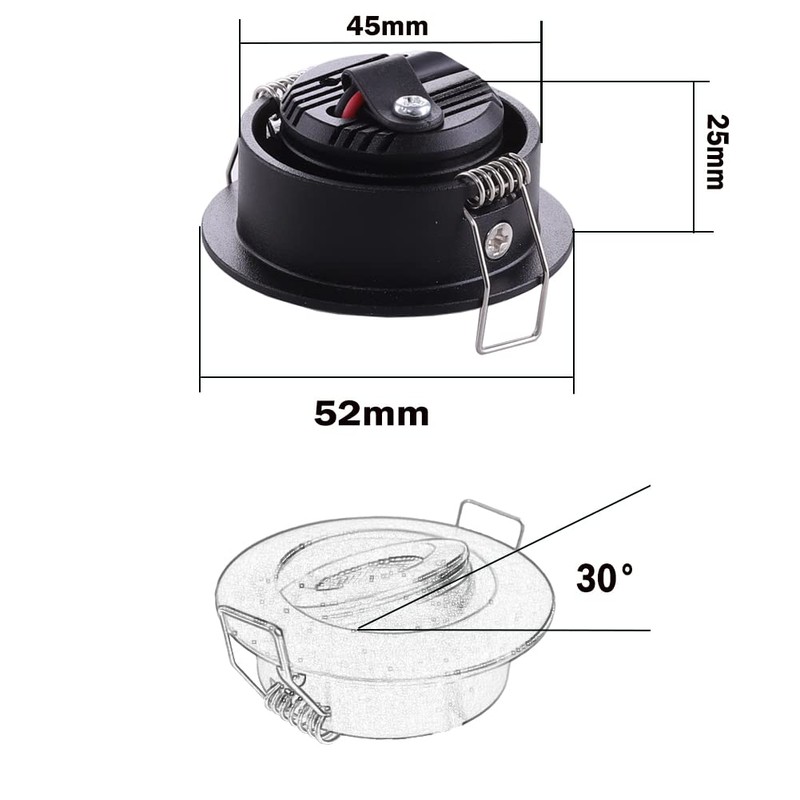 YODAVE Pack of 4 Small Recessed Spotlights Mini Spot Adjustable