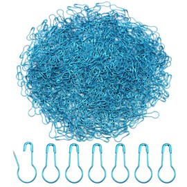 Hocansen Pack of 1000 Safety Pins, Metal Pumpkin Needles, 22 mm, Pear-Shaped Snails, Calabash Pin for Stitch Markers, Knitting, Sewing Accessories (Sky Blue/HL)