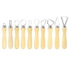 HARFINGTON 10pcs Clay Sculpting Tools Wooden Handle Stainless Steel Head