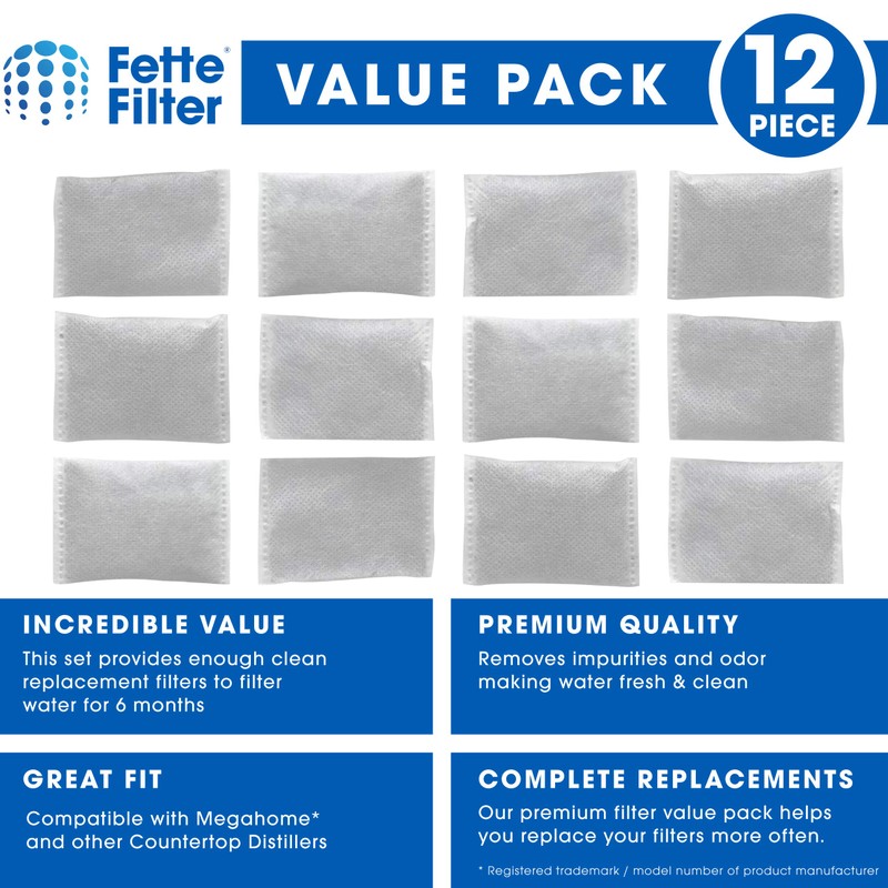 Fette Filter - Countertop Distillers Water Filters Compatible with Megahome
