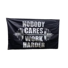 Stormflag No one cares about work, harder flags, 90 cm x 150 cm, banner for home, brotherhoods, man, cave, room decor