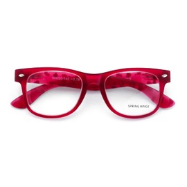 V.W.E. Matte Cat Print Classic Comfortable Reading Glasses Large - Kitten Clear Lens Reader (Red, 2.50, x)