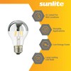 Sunlite 80497 LED A19 Edison Half Chrome Globe Light Bulb,