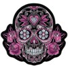 Hot Leathers Pink Sugar Skull and Roses Patch (Multicolor, 8"