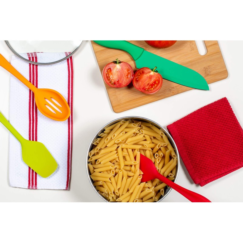 Living Fashions 8 Pack Dish Towels - Absorbent Weave Pattern