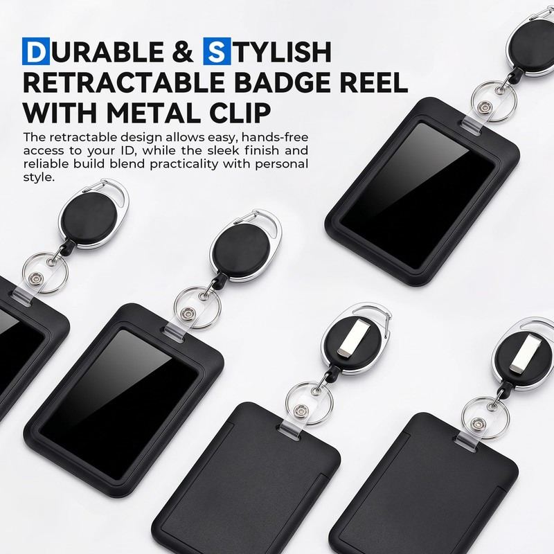 Mayski 2 Pack Badge Holder Retractable Clip ID Card Holder