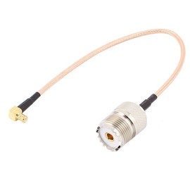 TengKo RG316 Cable Adapter, 0.7ft HF Coaxial Cable UNF Socket SO239 to MCX Right Angle Plug Adapter