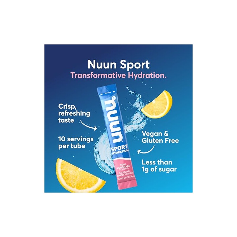 Nuun Paquetes Electrolitos Deportivos Polvo Sabor Limonada Rosa Esenciales Hidratación