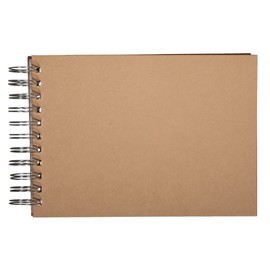 Rayher Spiralalbum Querformat, FSC Mix Credit, 15 Blatt 250 g/m², Einband in Kraft, extra große Spiralbindung, für kreative und persönliche Geschenkideen, 21,5x15,5cm, 73200521