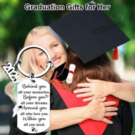 Class Of 2025 Graduation Gifts for Her Him Best Graduate Keychain Seniors Masters Nurses College Highschool Grad Presents (2025-Behind You)