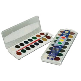 Prang 16016 Washable Watercolors Set 16 Color